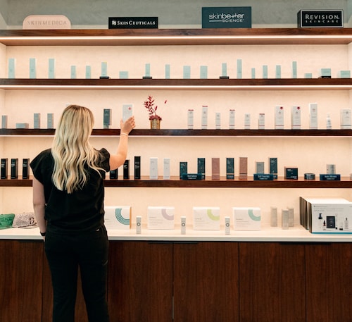 Display with Dauwe Skincare Products